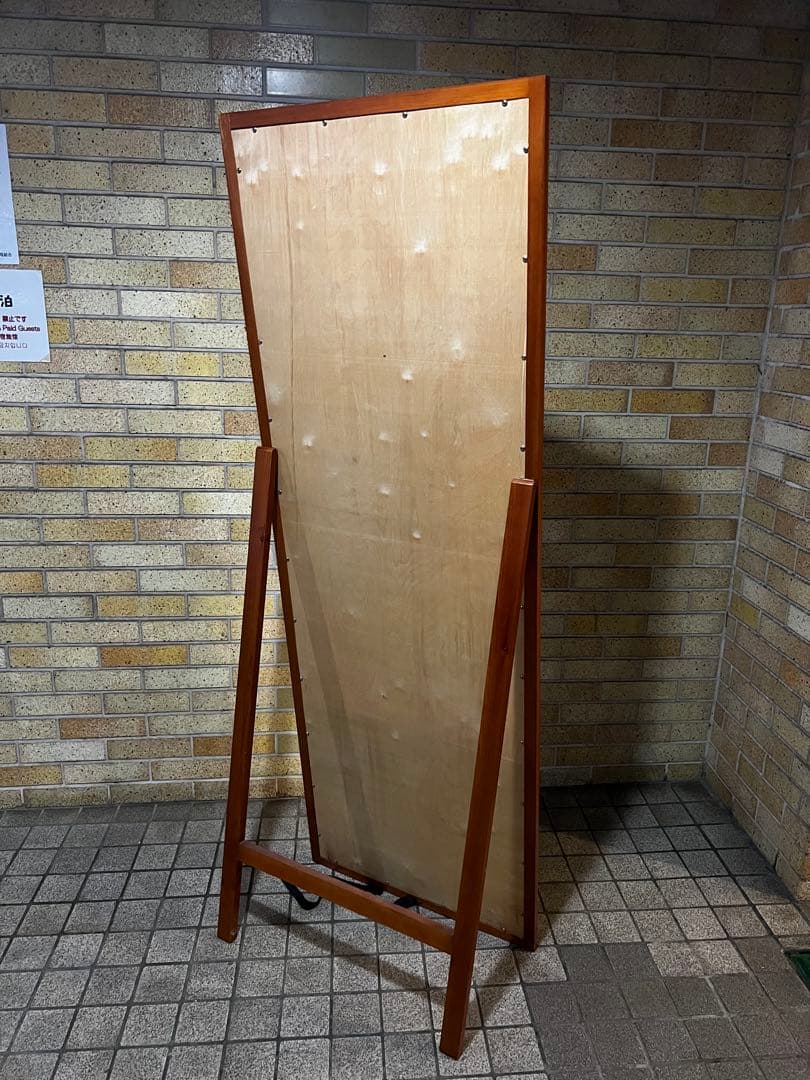 木製 スタンドミラー 大型 姿見 鏡 自立式