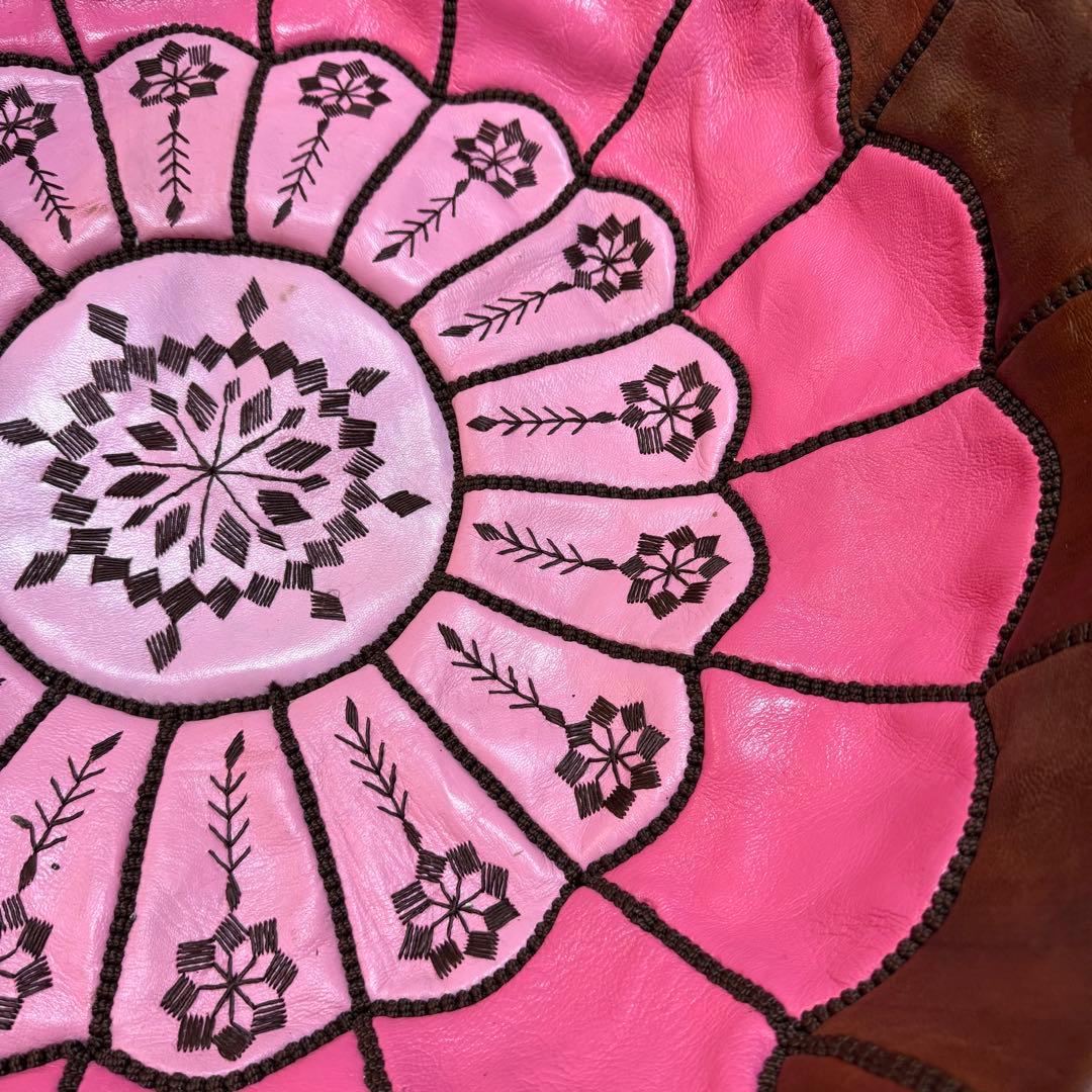 モロッコ製山羊革プフ（クッションカバー）