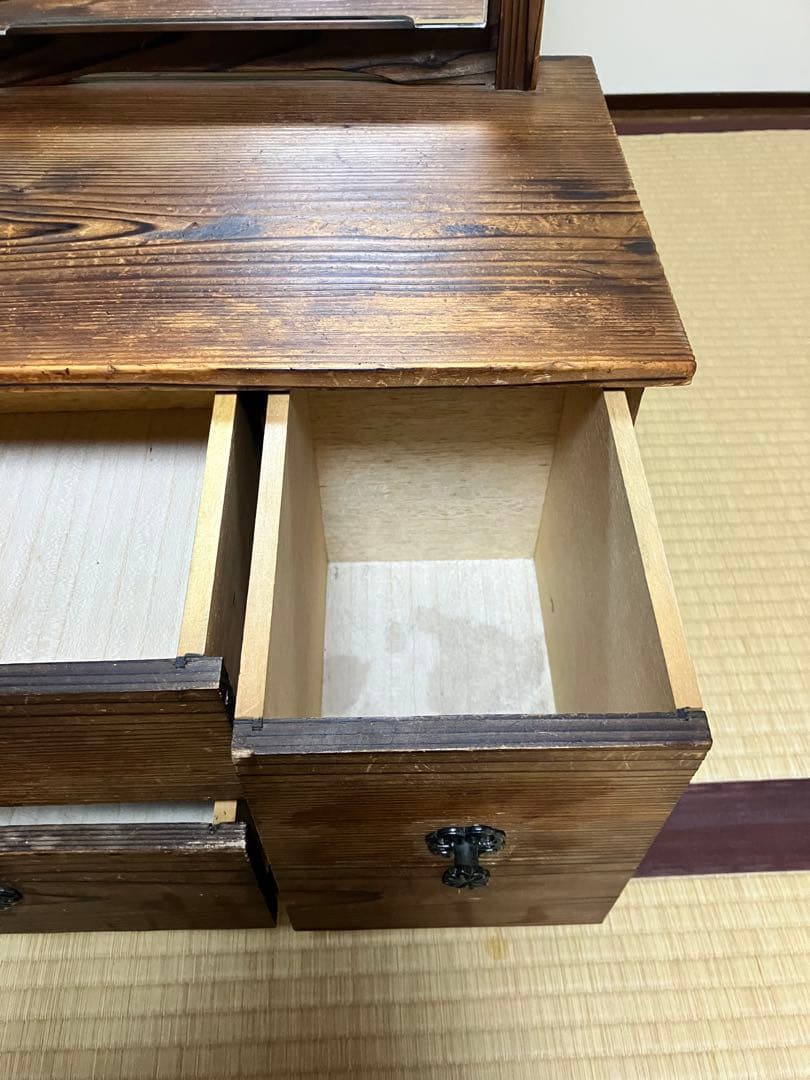 無垢材　鏡台　座鏡　姿見　昭和レトロ　アンティーク