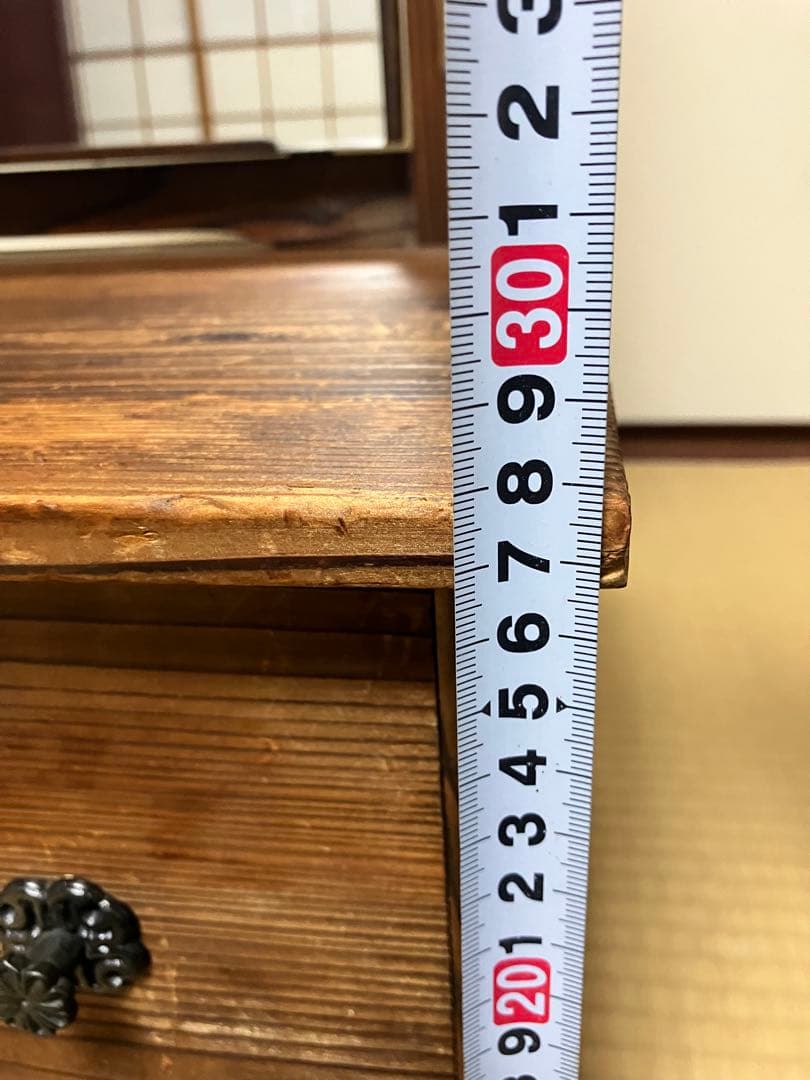 無垢材　鏡台　座鏡　姿見　昭和レトロ　アンティーク