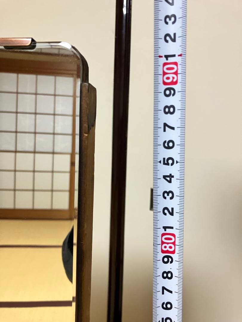 無垢材　鏡台　座鏡　姿見　昭和レトロ　アンティーク