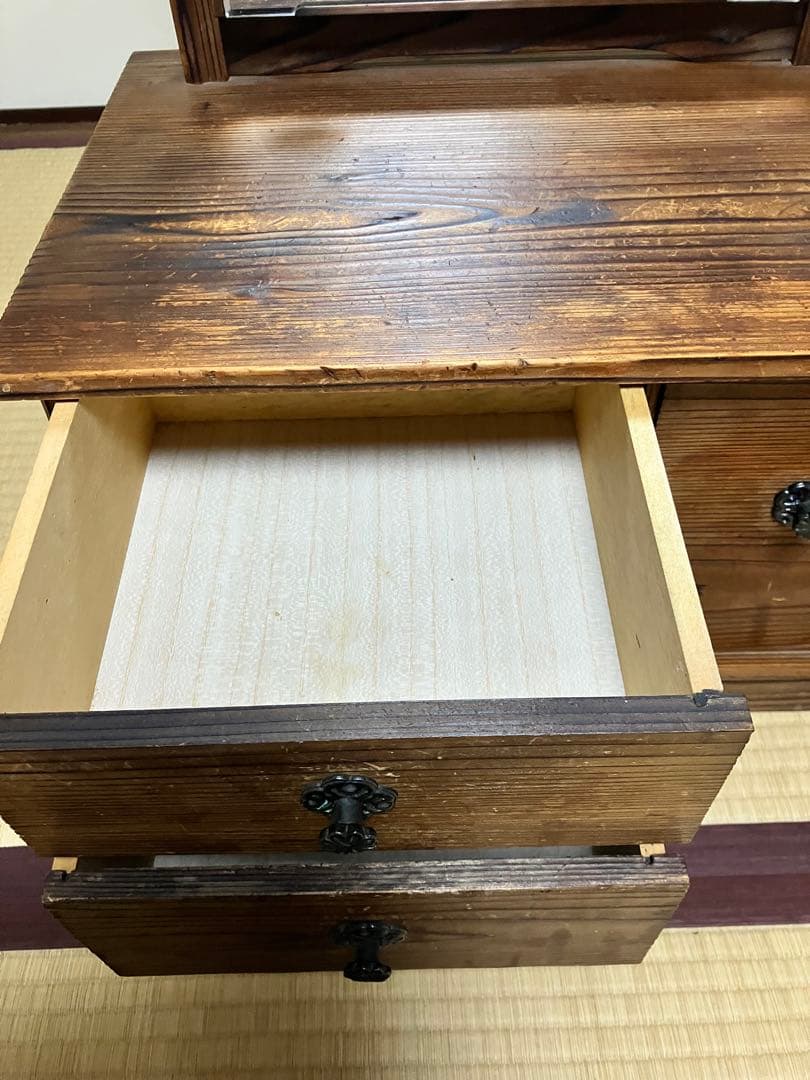 無垢材　鏡台　座鏡　姿見　昭和レトロ　アンティーク