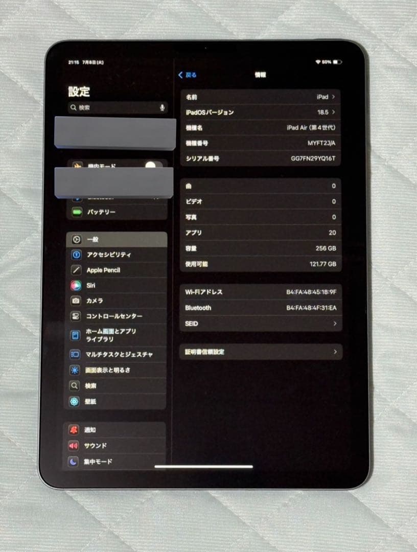 ぴいさん専用 iPadAir4 第4世代 WI-FI 256GB スペースグレー