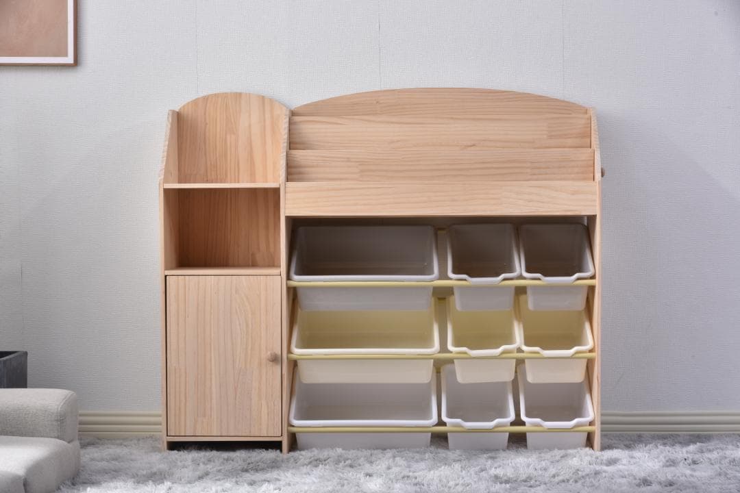 絵本棚　絵本ラック おもちゃ おもち収納 収納 天然木　引き出し　玩具箱　ラック