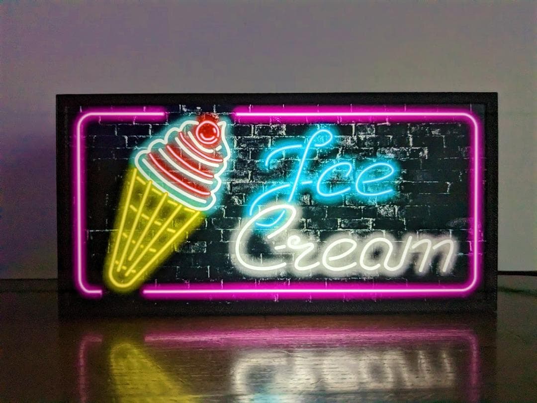 アメリカン アイスクリーム ソフトクリーム 看板 置物 雑貨 ライトBOX