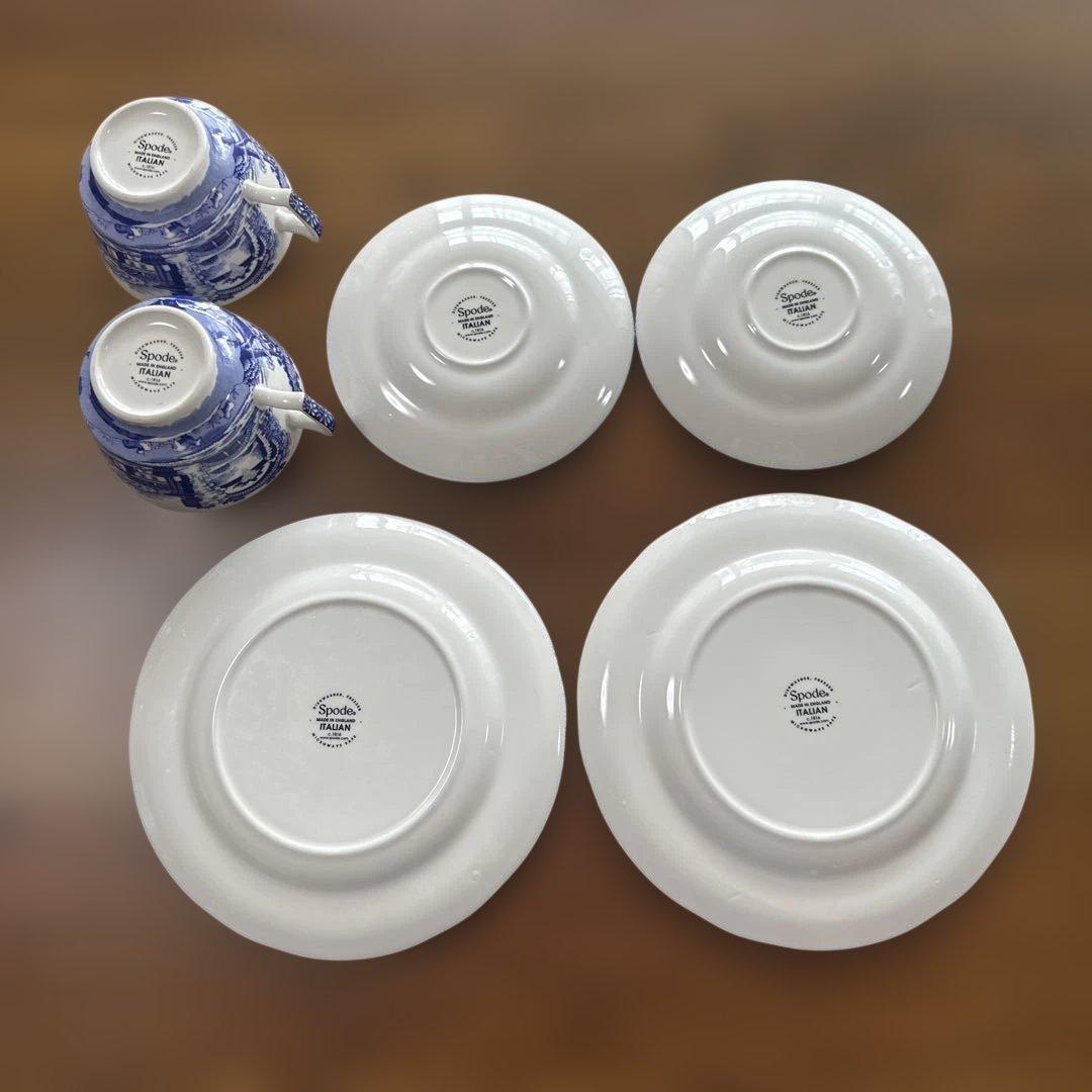 Spode スポードブルーイタリアン カップ&ソーサー、ケーキ皿 食器セット