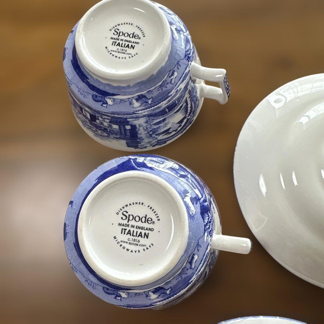 Spode スポードブルーイタリアン カップ&ソーサー、ケーキ皿 食器セット