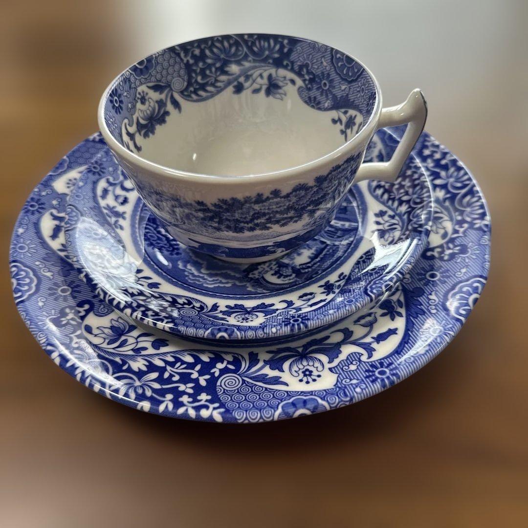Spode スポードブルーイタリアン カップ&ソーサー、ケーキ皿 食器セット