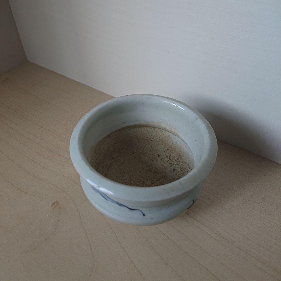 切込焼　香炉　染付山水図