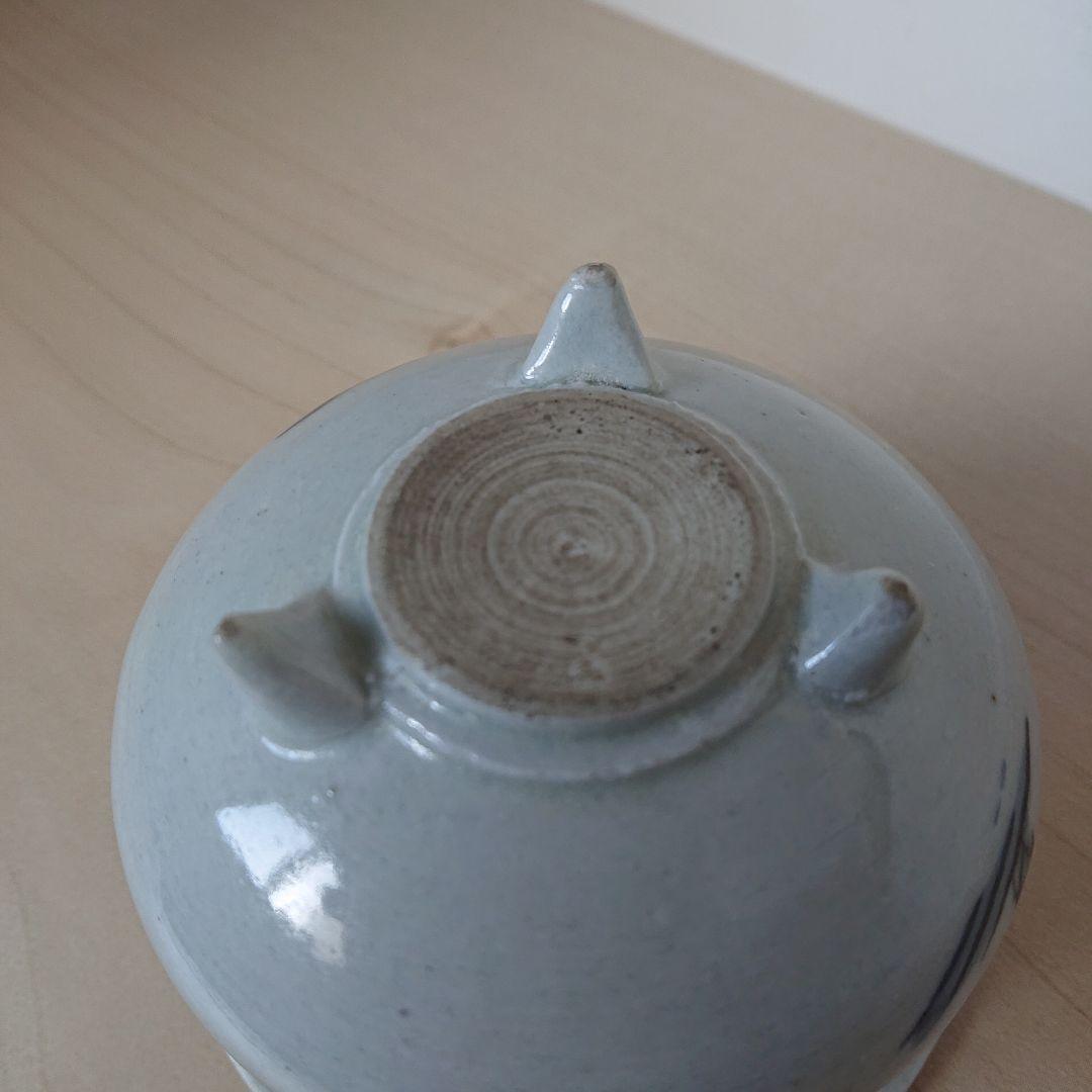切込焼　香炉　染付山水図