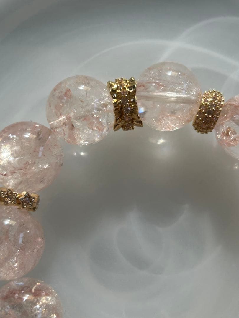 ピンクアイリスクォーツブレスレット15.4