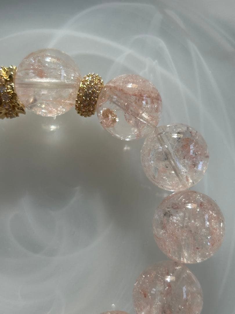 ピンクアイリスクォーツブレスレット15.4