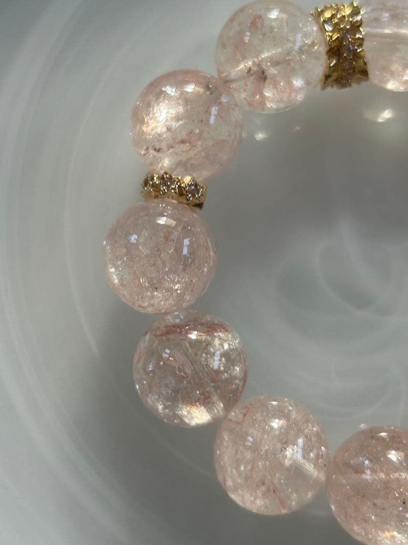 ピンクアイリスクォーツブレスレット15.4
