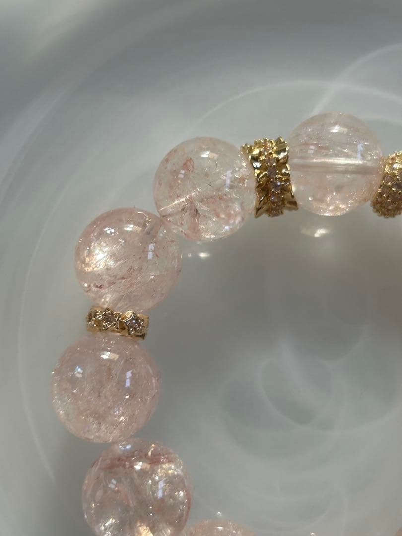 ピンクアイリスクォーツブレスレット15.4