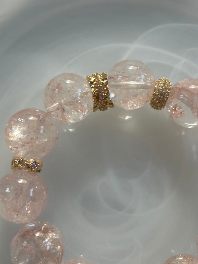 ピンクアイリスクォーツブレスレット15.4