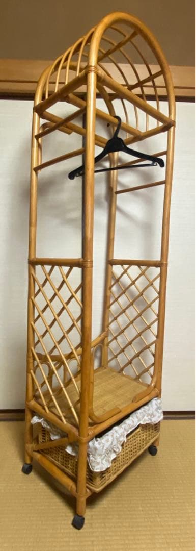 【価格見直し】ラタン 藤 ハンガーラック