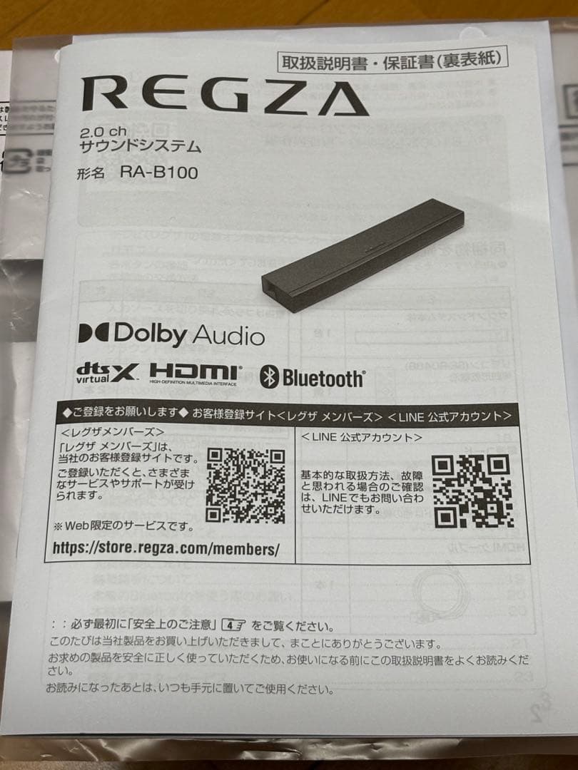 REGZA サウンドシステム RA-B100