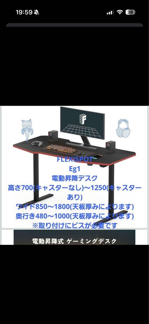 FLEXISPOT Eg1 電動昇降デスク