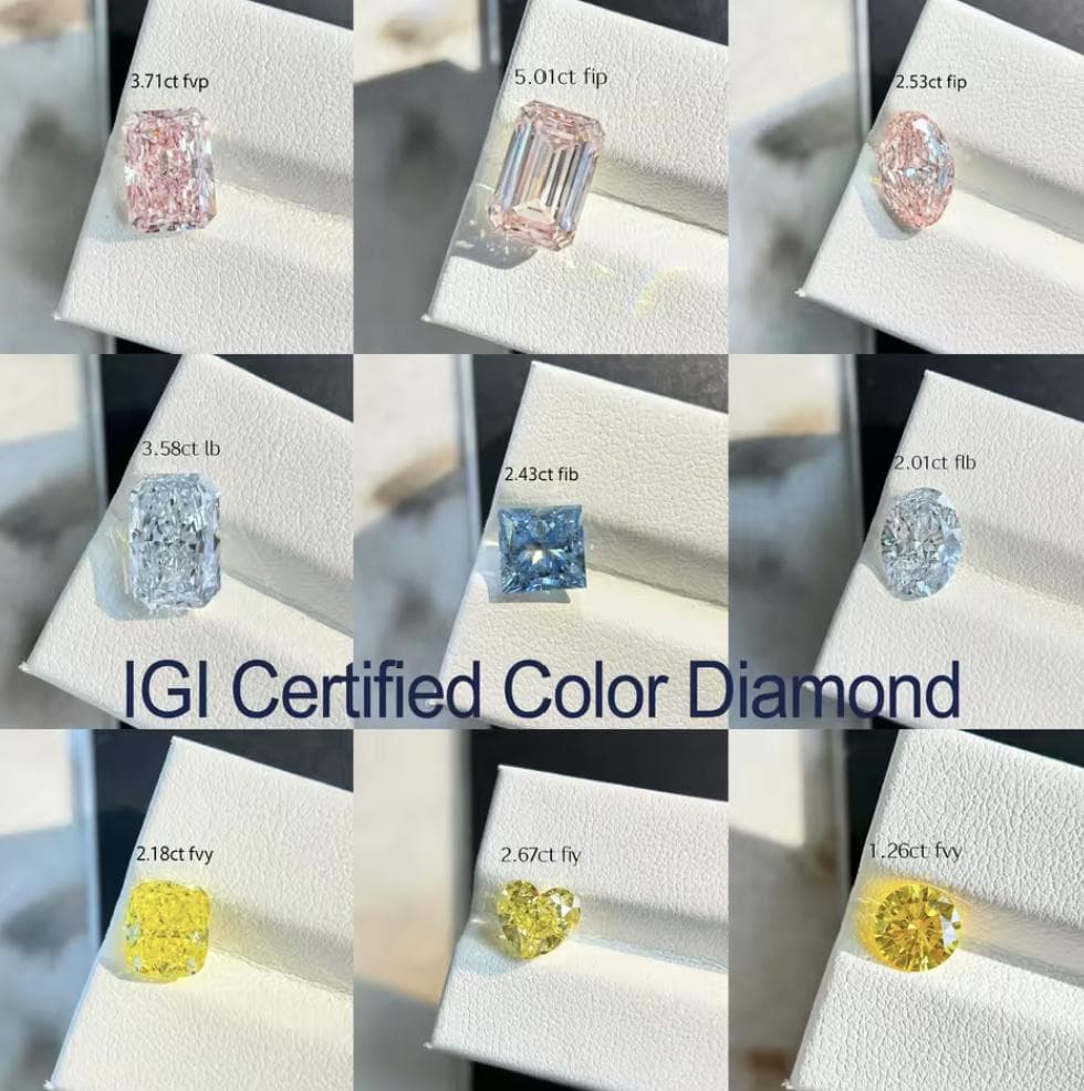 【IGI鑑定書付】　人工ダイヤモンド　ラボグロウン　0.003ct~20ct