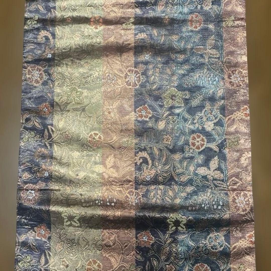 table runner 「金彩更紗」A 帯リメイク　リバーシブル　正絹
