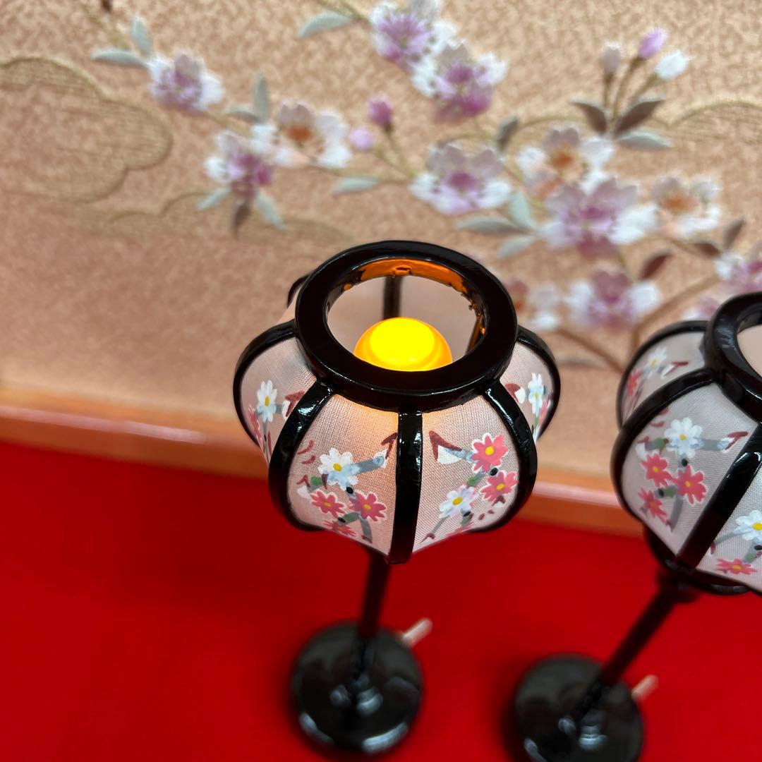 【306】ひな祭り＊木製コードレス雪洞＊17センチ＊手描き絵