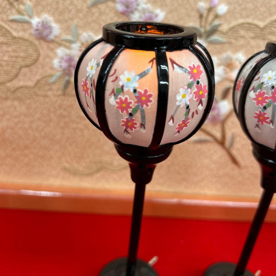 【306】ひな祭り＊木製コードレス雪洞＊17センチ＊手描き絵