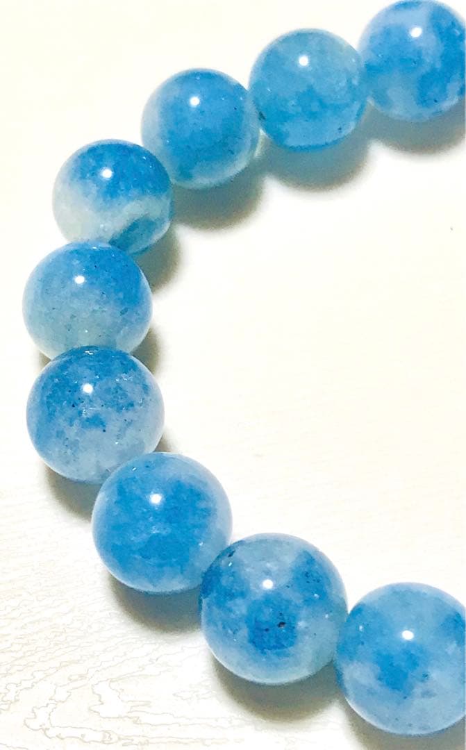 希少　高品質　グラノブラスチック　ブルーラインクォーツ　ブレスレット　天然石