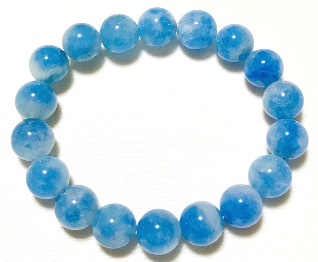 希少　高品質　グラノブラスチック　ブルーラインクォーツ　ブレスレット　天然石