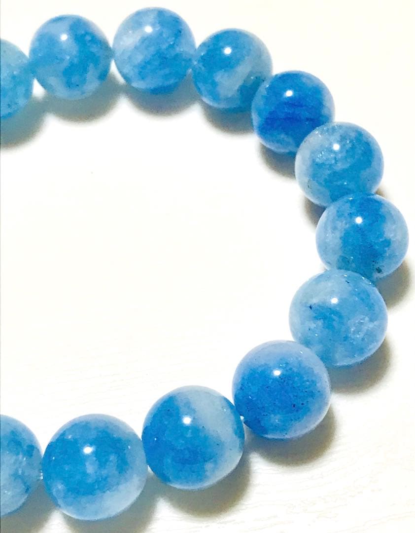 希少　高品質　グラノブラスチック　ブルーラインクォーツ　ブレスレット　天然石