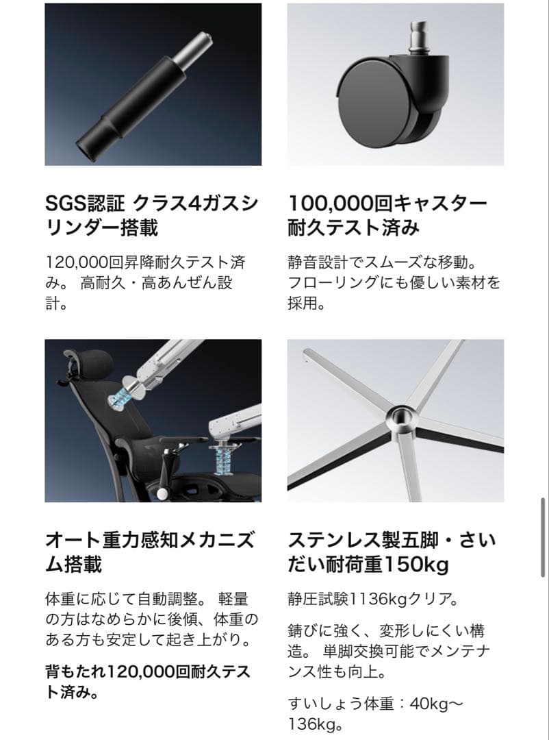 高級品フットレスト付 3Dヘッドレスト オフィスチェア人体工学チェア 多機能オ