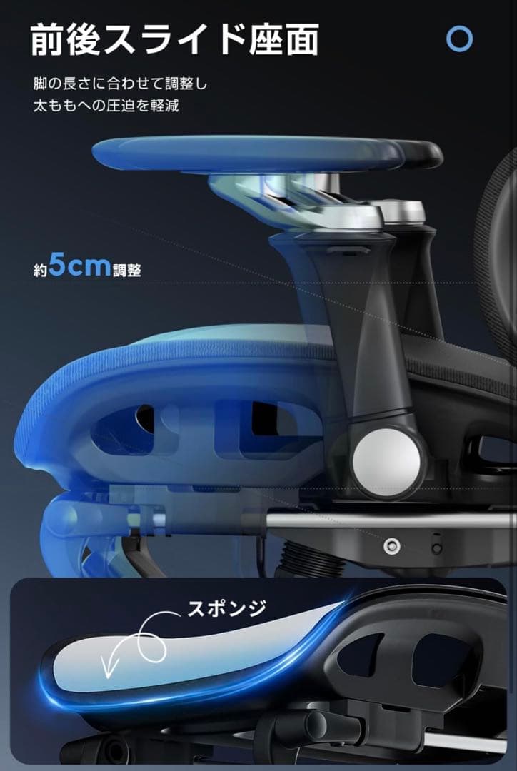 高級品フットレスト付 3Dヘッドレスト オフィスチェア人体工学チェア 多機能オ