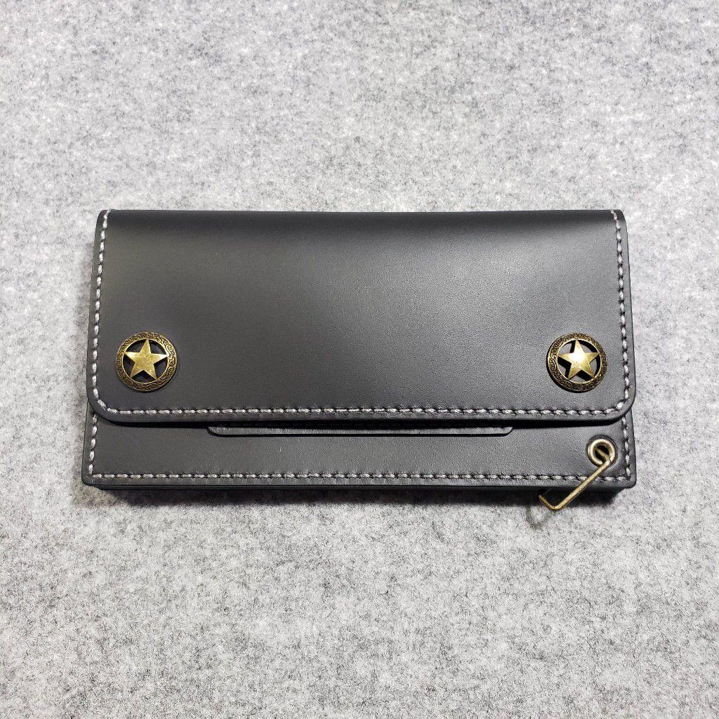 トラッカーウォレット　財布　ハンドメイド　レザー　クラフト