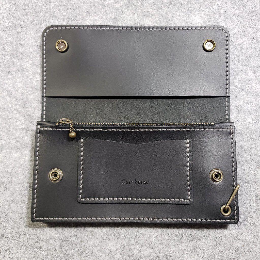 トラッカーウォレット　財布　ハンドメイド　レザー　クラフト