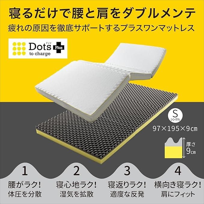 西川 マットレス シングル ドッツプラス 体圧分散
