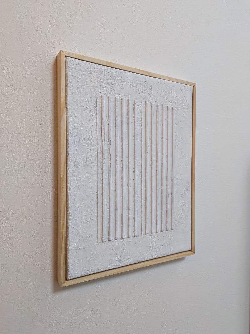 アート 抽象画 27.9cm×35.6cm ホワイト フレーム付き