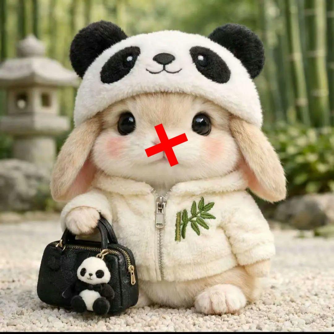 うさぎの着ぐるみパネル生地　ハンドメイド