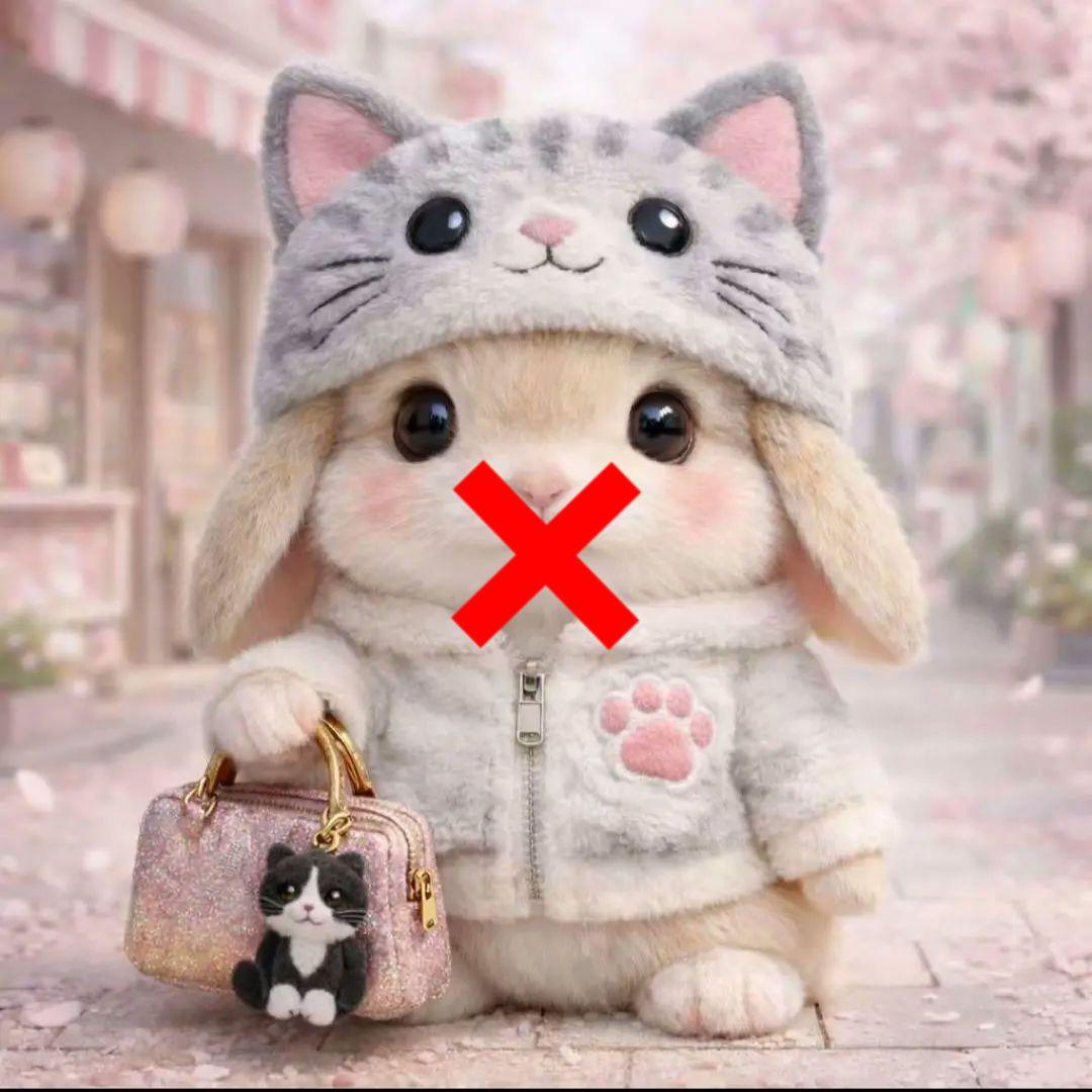 うさぎの着ぐるみパネル生地　ハンドメイド