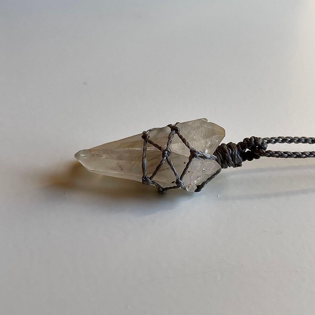 ヒマラヤ水晶 ダブルターミネッテド マクラメペンダント ネックレス 49