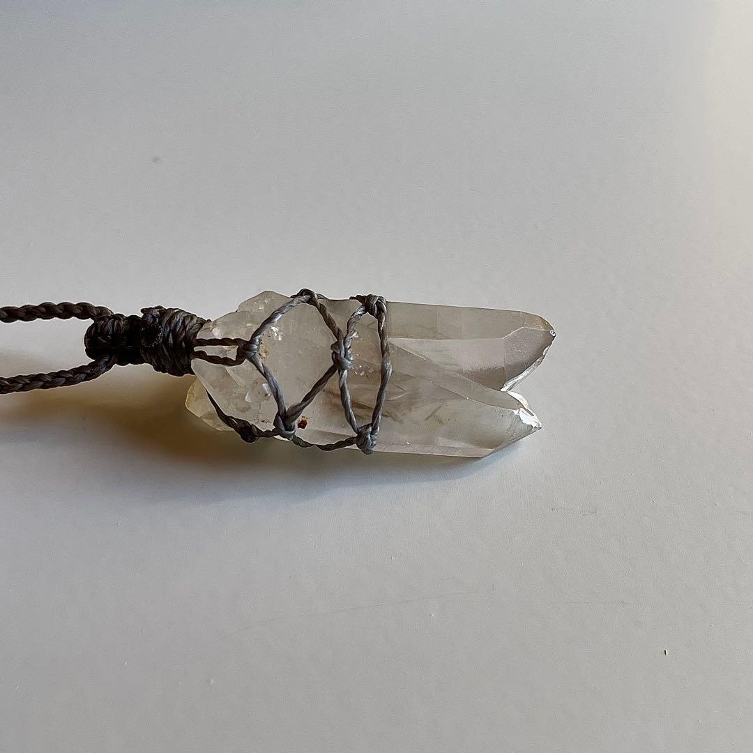 ヒマラヤ水晶 ダブルターミネッテド マクラメペンダント ネックレス 49