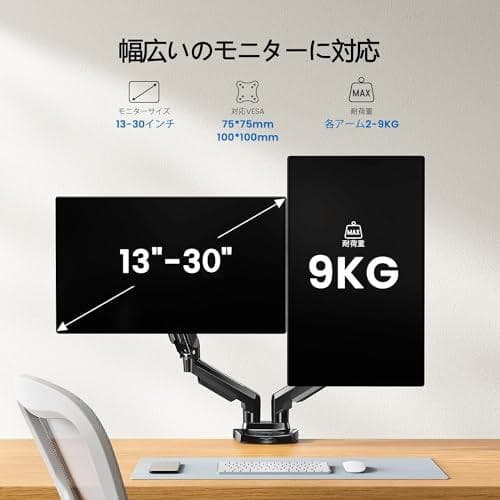 HUANUO (ファーノー) PCモニターアーム デュアル 液晶ディスプレイアー