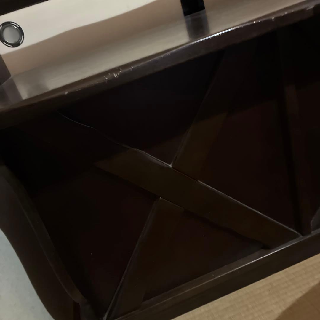 カリモク　木製食器棚 ダークブラウン 可動棚付き