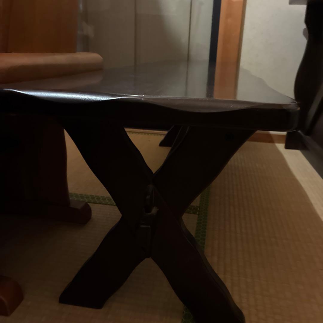 カリモク　木製食器棚 ダークブラウン 可動棚付き