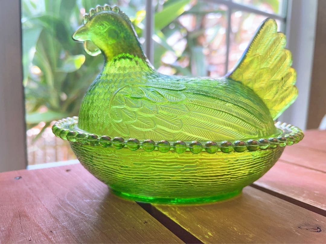 【INDIANA GLASS 】Chicken Dish  アンカーホッキング