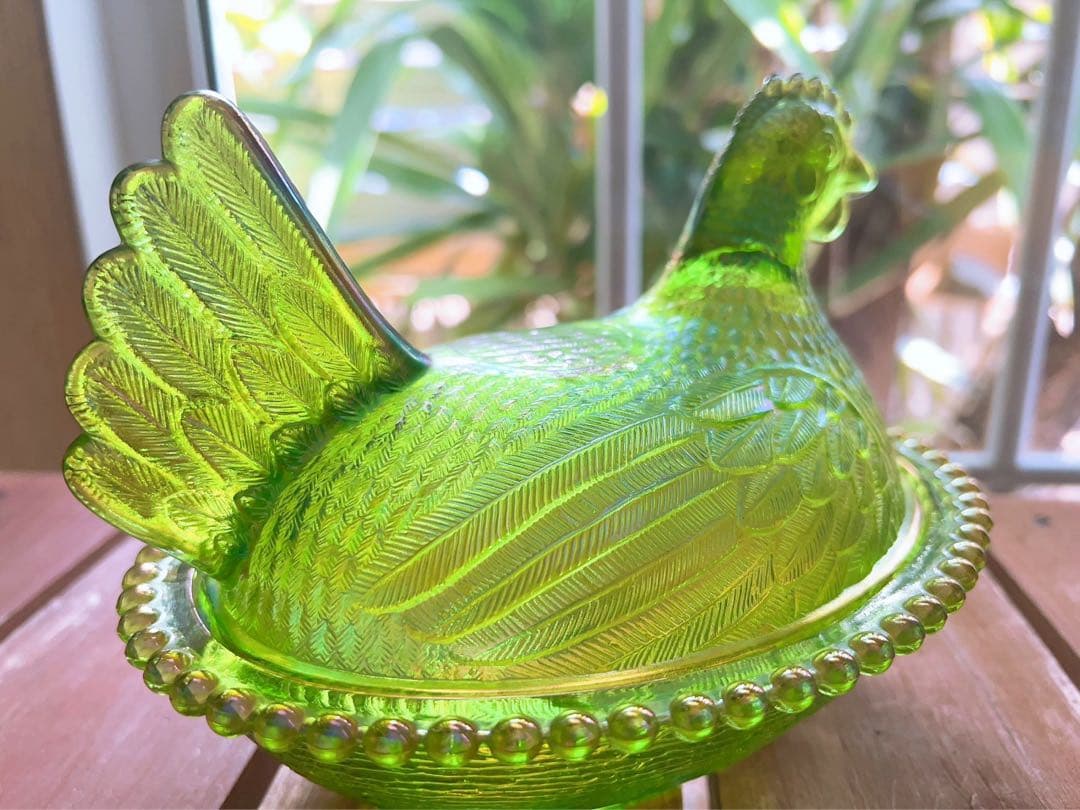 【INDIANA GLASS 】Chicken Dish  アンカーホッキング