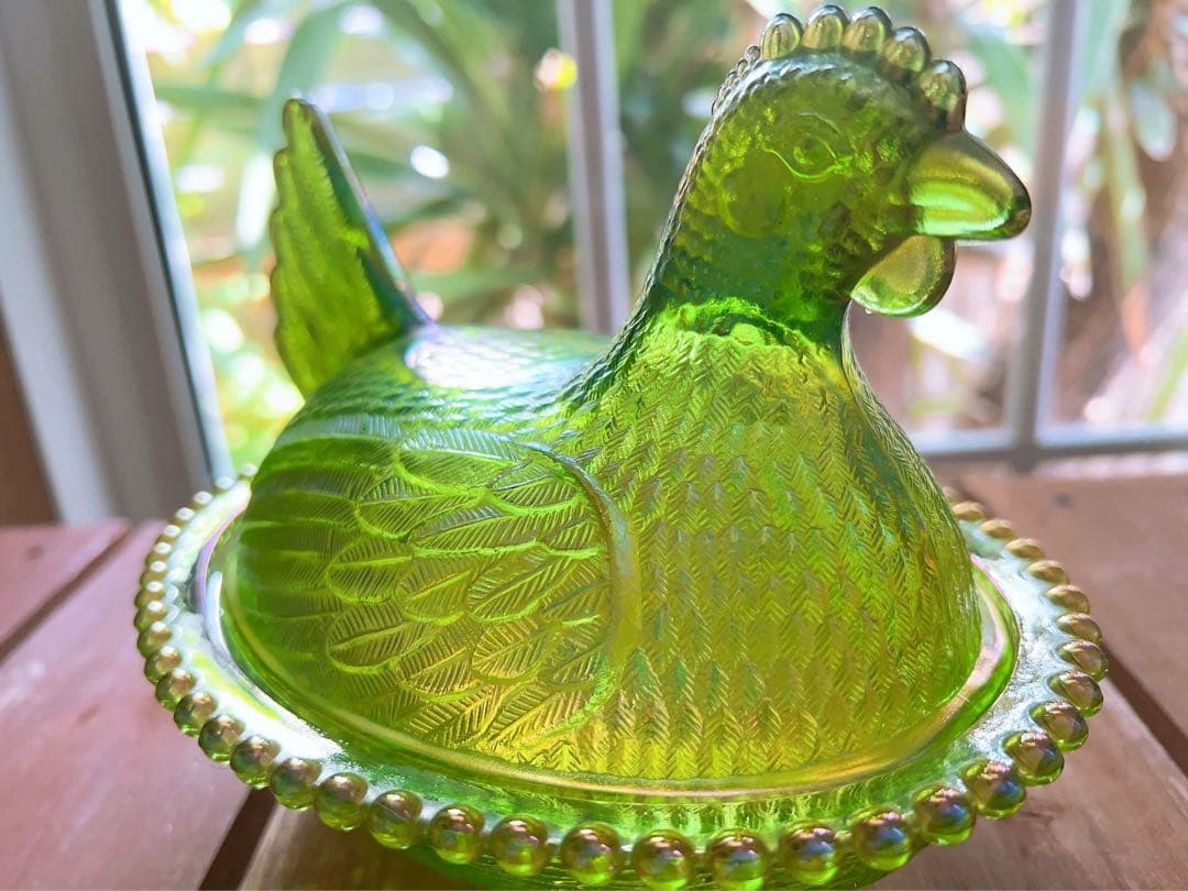 【INDIANA GLASS 】Chicken Dish  アンカーホッキング