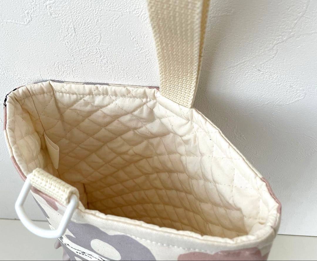 入園　入学　キルティング　カバン　セット　くすみフラワー × くすみピンク