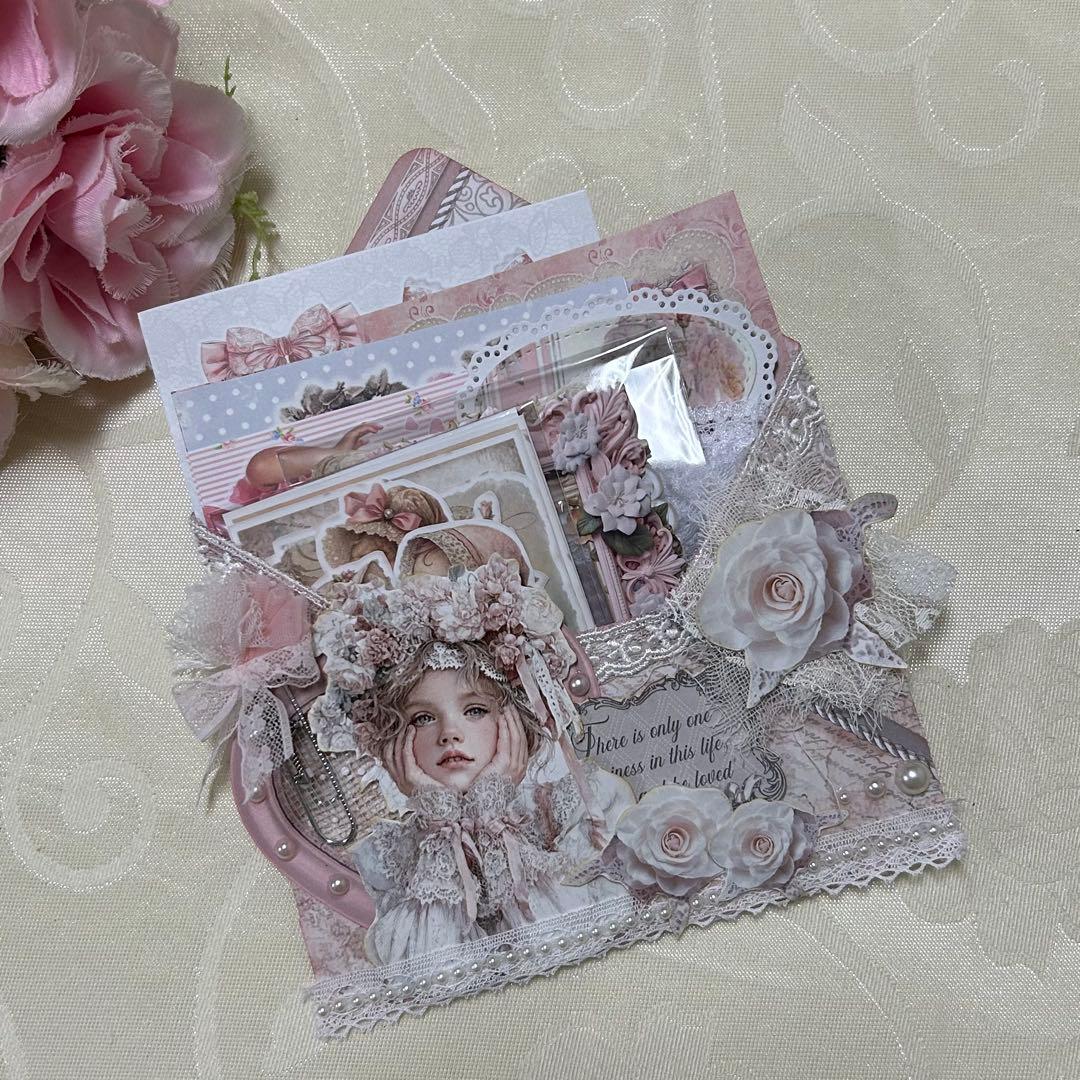 レースのトレペジャーナル&レター風ケース♡ コラージュ素材おすそ分け入