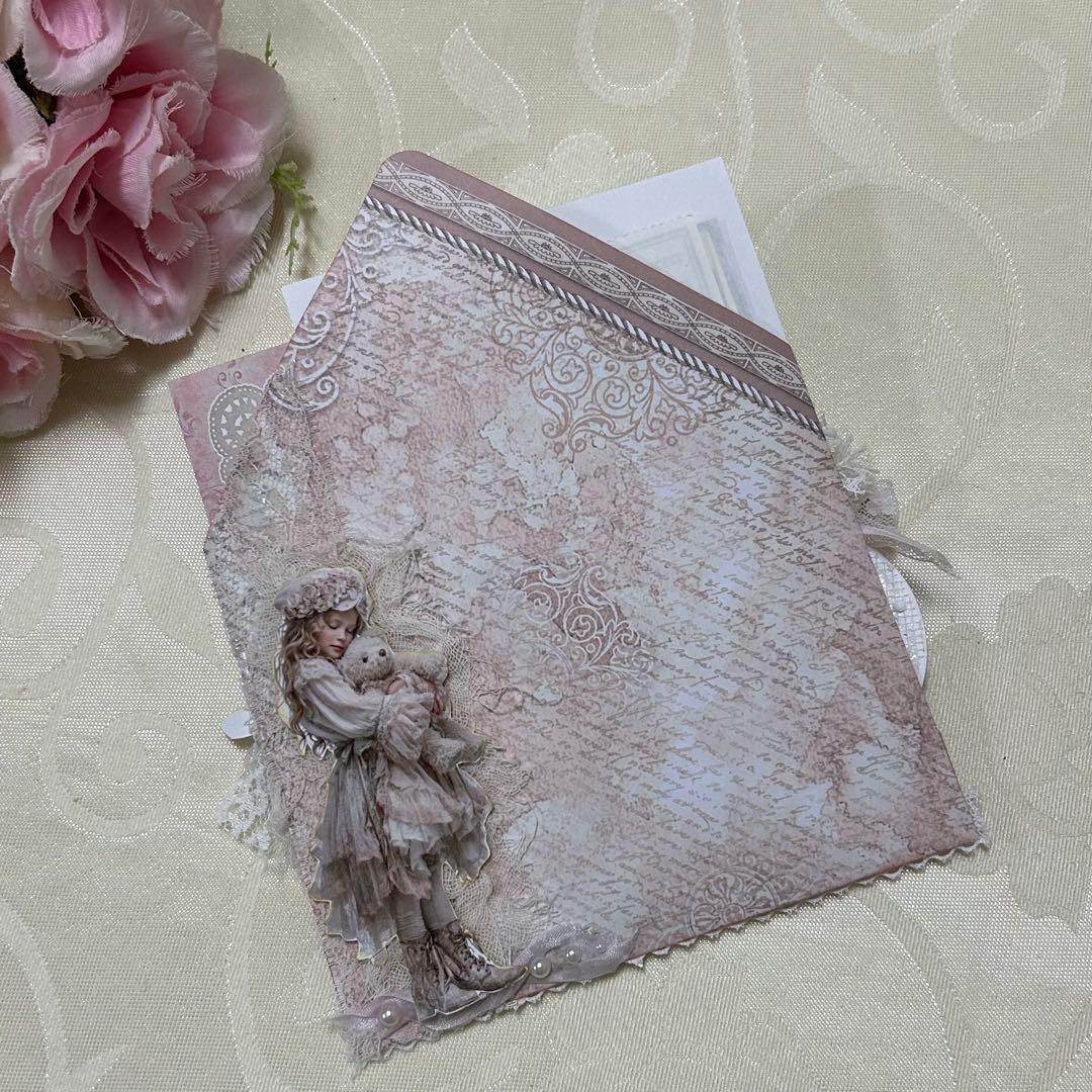 レースのトレペジャーナル&レター風ケース♡ コラージュ素材おすそ分け入