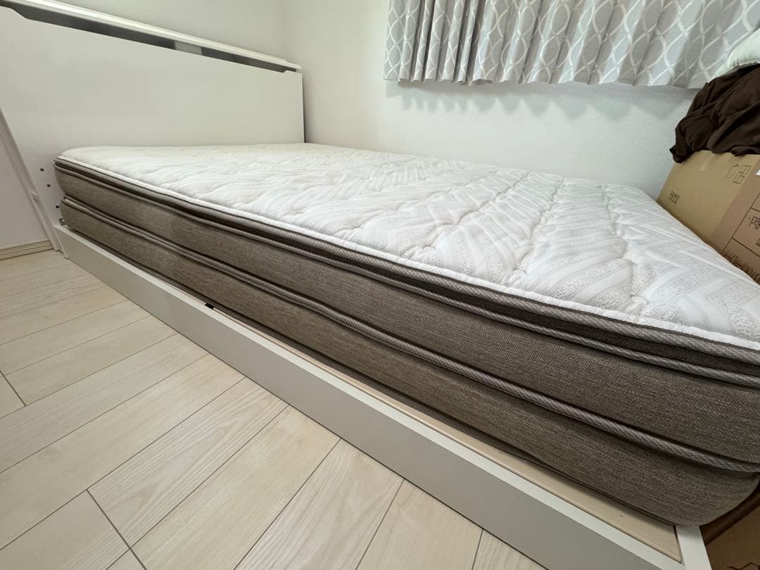 ニトリ ダブルベッド フレーム 白 Nスリープ マットレス セット NITORI