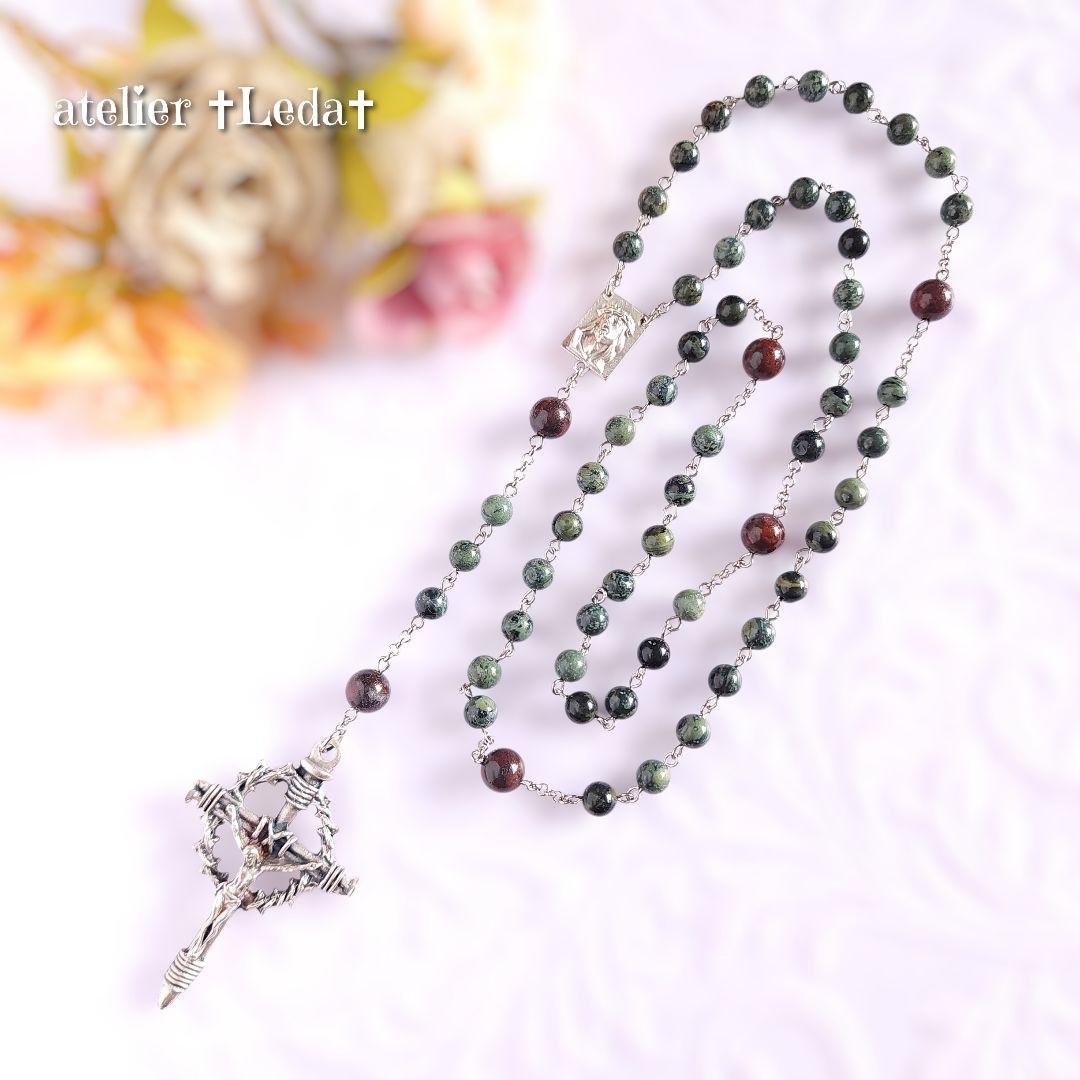 ☆カンババジャスパー＆ブラッドストーンロザリオ☆~Kambaba Jasper~